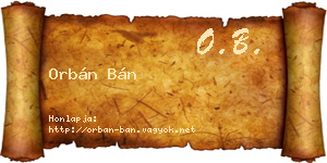 Orbán Bán névjegykártya