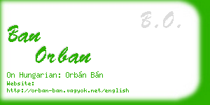 ban orban business card