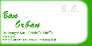 ban orban business card